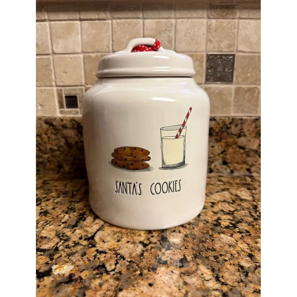 Rae‎ Dunn SANTA'S COOKIES Christmas canister